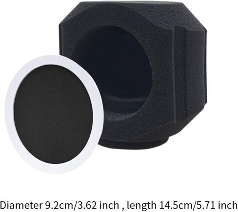Mic Soundproof Cover High Density Absorbent Sound-absorbing Reflection Filter Acoustic Filter Sound Shield Foam for Indoor Outdoor Recording Studios,Recording Equipment, Black in Saudi Arabia