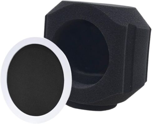 Mic Soundproof Cover High Density Absorbent Sound-absorbing Reflection Filter Acoustic Filter Sound Shield Foam for Indoor Outdoor Recording Studios,Recording Equipment, Black in Saudi Arabia