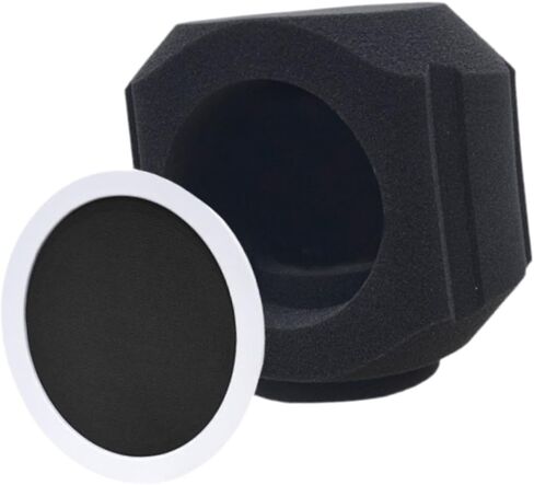 Mic Soundproof Cover High Density Absorbent Sound-absorbing Reflection Filter Acoustic Filter Sound Shield Foam for Indoor Outdoor Recording Studios,Recording Equipment, Black in Saudi Arabia