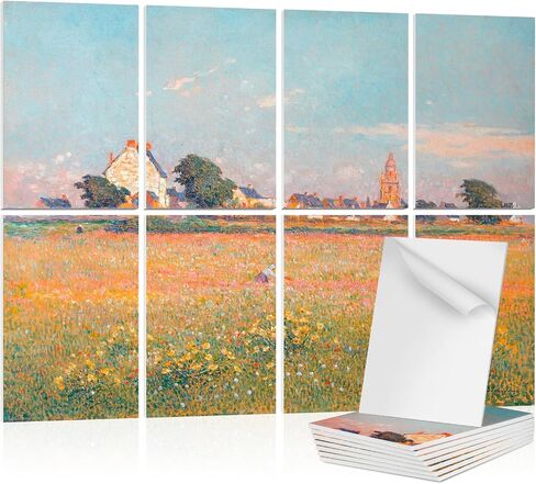 48" x 32" Art Acoustic Wall Panels, Self-Adhesive Noise Dampening Panels for Walls, Decorative Acoustic Tiles for Home, Offices, Recording Studio Acoustical Treatments, 8 Pack, Spring Mountains in Saudi Arabia