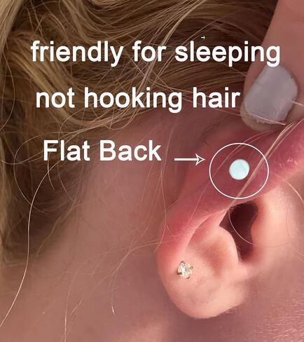 MODRSA Threadless Flat Back Earrings Gold Threadless Nose Stud 20g Flatback Nose Ring Pin 20 gauge Cartilage Earring for Women Helix Conch Earring Studs Tragus Labret Lip Piercing Jewelry 6mm 1/4" in Kuwait