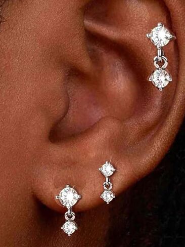 MODRSA Threadless Flat Back Earrings Gold Threadless Nose Stud 20g Flatback Nose Ring Pin 20 gauge Cartilage Earring for Women Helix Conch Earring Studs Tragus Labret Lip Piercing Jewelry 6mm 1/4" in Kuwait