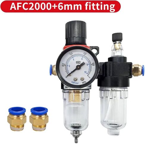 AFR2000 AFC2000 G1/4 "تزيين منظم مرشح الهواء تزيين فصل مياه زيت الاتحاد (مع تركيب PC6mm) in Saudi Arabia