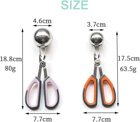 Generic 2-Pack Meatball Maker Scoops, Non-Stick, Stainless Steel 304, Anti-Slip Handles, 1.45' & 1.8' Sizes in Saudi Arabia