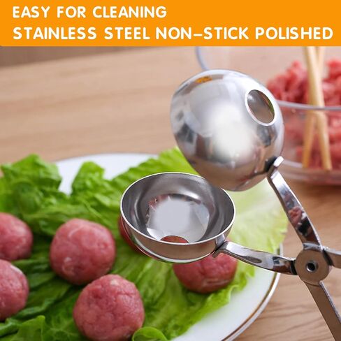 Generic 2-Pack Meatball Maker Scoops, Non-Stick, Stainless Steel 304, Anti-Slip Handles, 1.45' & 1.8' Sizes in Saudi Arabia