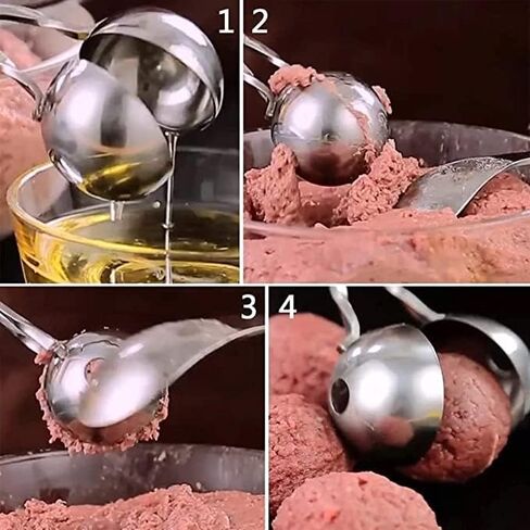 Generic 2-Pack Meatball Maker Scoops, Non-Stick, Stainless Steel 304, Anti-Slip Handles, 1.45' & 1.8' Sizes in Saudi Arabia