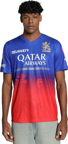 PUMA X RCB 2024 MEN IPL IPL Replica Jersey-Royal Challengers Bangalore Cricket T-Shirt ، نوبة منتظمة ، كم قصيرة in Saudi Arabia