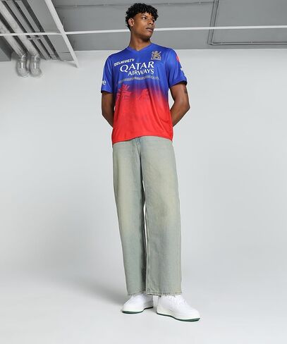 PUMA X RCB 2024 MEN IPL IPL Replica Jersey-Royal Challengers Bangalore Cricket T-Shirt ، نوبة منتظمة ، كم قصيرة in Saudi Arabia