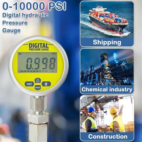10000psi مقياس الضغط الرقمي 80 مم دقة عالية الدقة 0.4 ٪ FS Manometer Hydraulic 1/4 '' npt thread in Saudi Arabia