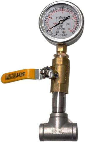 Yn60 Water Pipe Installation Pressure Gauge Matching tee Elbow Pressure Instrument 1.6mpa1mpa4 Branch Pipe Socket BSPT(Elbow Set,0-1MPA) in Saudi Arabia