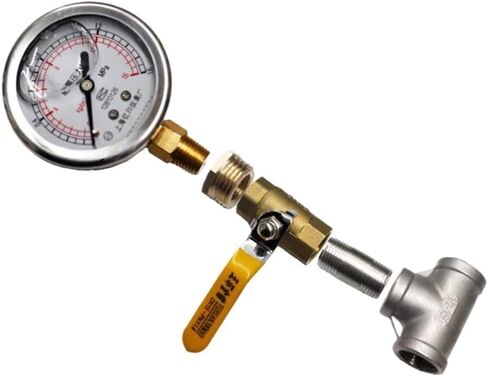 Yn60 Water Pipe Installation Pressure Gauge Matching tee Elbow Pressure Instrument 1.6mpa1mpa4 Branch Pipe Socket BSPT(Elbow Set,0-1MPA) in Saudi Arabia