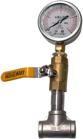 Yn60 Water Pipe Installation Pressure Gauge Matching tee Elbow Pressure Instrument 1.6mpa1mpa4 Branch Pipe Socket BSPT(Elbow Set,0-1MPA) in Saudi Arabia