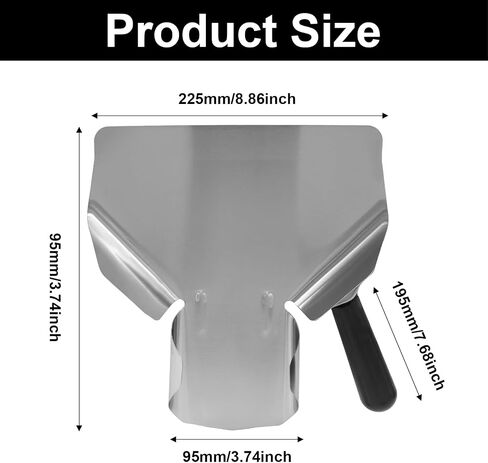 Plastic French Fry Popcorn Scoop, Multipurpose Utility Scooper for Quick Filling Bags & Boxes, Perfect for Fries, Snacks, Desserts, Durable and Easy to Clean（Right Handle） in Kuwait