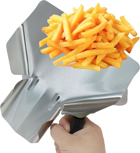 Plastic French Fry Popcorn Scoop, Multipurpose Utility Scooper for Quick Filling Bags & Boxes, Perfect for Fries, Snacks, Desserts, Durable and Easy to Clean（Right Handle） in Kuwait
