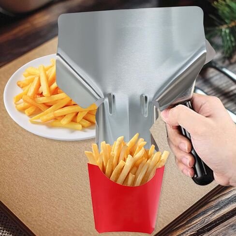 Plastic French Fry Popcorn Scoop, Multipurpose Utility Scooper for Quick Filling Bags & Boxes, Perfect for Fries, Snacks, Desserts, Durable and Easy to Clean（Right Handle） in Kuwait