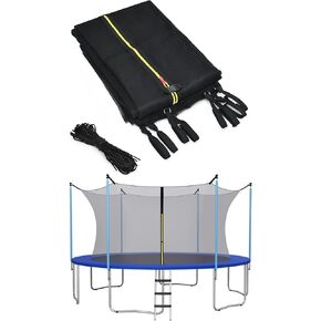 Giantex Trampoline Safety Net w/Adjustable Straps, 8 10 12 14 15 16Ft Weather-Resistant Replacement Enclosure Net with Double-Headed Zipper, Protection Buckle, Poles Not Included in Saudi Arabia