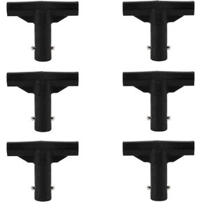 6pcs قطب الترامبولين يغطي موصلات أنبوب t ، موصل القطب البلاستيكي على شكل حرف T على شكل إكسسوارات عملية لجزء استبدال الاتصال بين القطب العلوي والشبكة (أسود) in Kuwait
