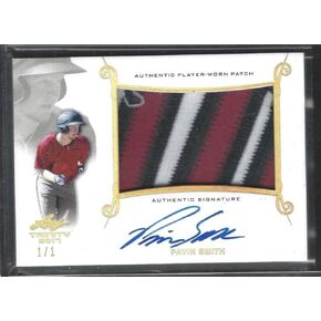 Pavin Smith 2017 Leaf Trinity Prospect Game Worn Patch Auto #D 1/1 - MLB Motograped Cardsball Cards in Kuwait