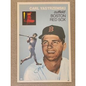 CARL YASTRZEMSKI 1991 HAND SIGNED OVERSIZED 24x36 BASEBALL CARD RARE JSA - MLB Autographed Baseball Cards in Saudi Arabia