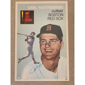 CARL YASTRZEMSKI 1991 HAND SIGNED OVERSIZED 24x36 BASEBALL CARD RARE JSA - MLB Autographed Baseball Cards in Saudi Arabia