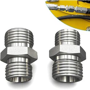 محول خرطوم هيدروليكي من الصلب الكربوني لخيوط M14-M16-متوافق مع AGT ، FF Industries ، Vicsec ، MIVA ، Machpro ، TPM Mini Deasavators ، موصل تركيب الفضة (حزمة واحدة) in Kuwait