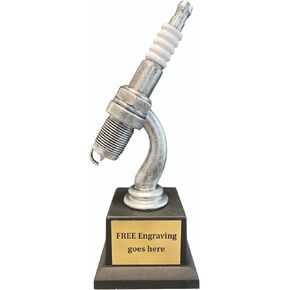 Trophy Outlet Spark Plug Car Show Trophy – Custom Engraved Award for Best in Show, People’s Choice, Muscle Cars, Trucks & Vintage Vehicles – Unique Automotive Recognition in Saudi Arabia