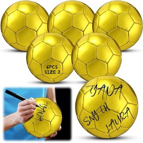 Gold Autograph Soccer Ball Size 2 Mini Trophy Soccer Football Golden Custom With Air Pump for Trophies Anniversary College College Hift Awards Party in Kuwait