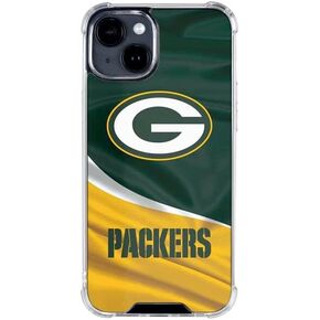Skinit Clear Phone Case متوافق مع iPhone 15 Plus - تصميم NFL Green Bay Packers المرخص رسميًا in Saudi Arabia