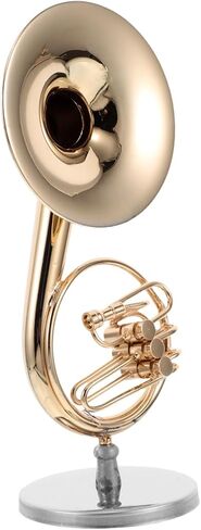 PRETYZOOM Miniature French Horn Model Brass with Stand Decorative Musical Instrument for Music Lovers Unique for Collectors and Students in Saudi Arabia