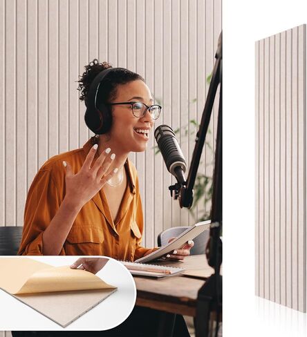 Self-Adhesive Acoustic Panels, 10 Pack Large Soundproof Wall Panel, High Density Sound Proof Panels, Decorative Absorbing Acoustic Treatment for Home Studio Office (Splicing Color) in Kuwait