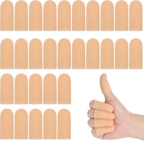 30 PCS حماة إصبع السيليكون ، واقي إصبع مقاوم للماء - أصابع هلام ناعمة ، واقي إبهام التنفس لالتهاب المفاصل الألم ... (لون البشرة ، قصير) in Saudi Arabia