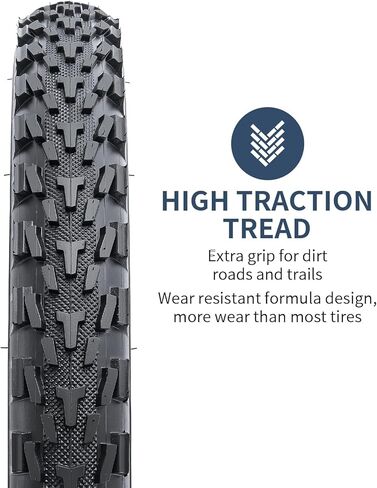 YUNSCM 2-PCS 20" Tires 20x2.35/60-406 and 20" Heavy Duty Bike Tubes Schrader Valve Compatible with 20 x 2.35 All-Terrain Directional Tread Bicycle Tires and Tubes (Y-1216) in Kuwait