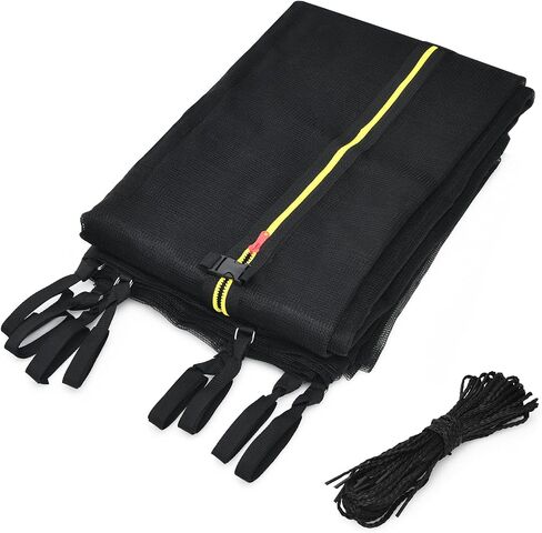 Giantex Trampoline Safety Net w/Adjustable Straps, 8 10 12 14 15 16Ft Weather-Resistant Replacement Enclosure Net with Double-Headed Zipper, Protection Buckle, Poles Not Included in Saudi Arabia