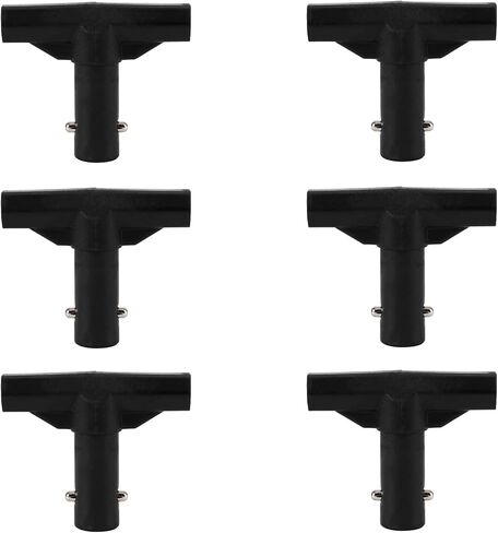 6pcs قطب الترامبولين يغطي موصلات أنبوب t ، موصل القطب البلاستيكي على شكل حرف T على شكل إكسسوارات عملية لجزء استبدال الاتصال بين القطب العلوي والشبكة (أسود) in Saudi Arabia