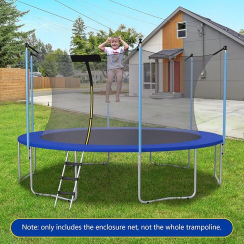 GYMAX Trampoline Net, Trampoline Enclosure for 8 10 12 14 15 16Ft Round Trampoline with Double-Headed Zippers & Buckles, Weather-Resistant Sun-Protective Trampoline Replacement Net in Saudi Arabia