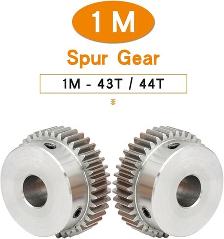 Industrial helical gear Gear Wheel 1M-43T/44T Bore Size 8/10/12 Mm 304 Steel Motor Gear Teeth Thickness 10 Mm Total Height 20 Mm (Size : 12 mm, Color : 44 Teeth) in Saudi Arabia