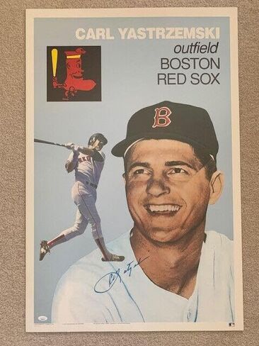 Carl Yastrzemski 1991 موقعة يدويًا على مدار 24 × 36 بطاقة البيسبول نادرة JSA - MLB بطاقات البيسبول الموقعة in Saudi Arabia