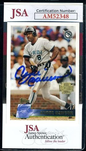 Andre Dawson JSA Coa Signed 2001 Topps Archives 1996 Autograph - Baseball Slabbed Autographed Cards in Saudi Arabia