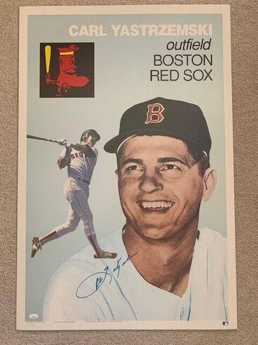CARL YASTRZEMSKI 1991 HAND SIGNED OVERSIZED 24x36 BASEBALL CARD RARE JSA - MLB Autographed Baseball Cards in Saudi Arabia