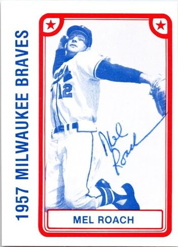 Mel Roach Card Baseball Card (1957 Milwaukee Braves) 1980 TCMA #20 - بطاقات موقعة للبيسبول in Kuwait
