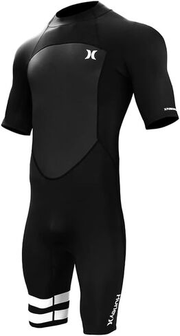 Hurley Mens Wetsuit - Fusion 202 2/2MM Short Sleeve Wetsuit for Men - UPF 50+ Stretch Neoprene Shorty Wet Suit with Back Zip in Saudi Arabia