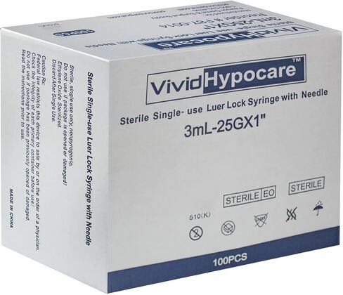 100pack 3ml/cc - السلامة ملفوفة بشكل فردي (22 جم × 1.5 بوصة) in Saudi Arabia