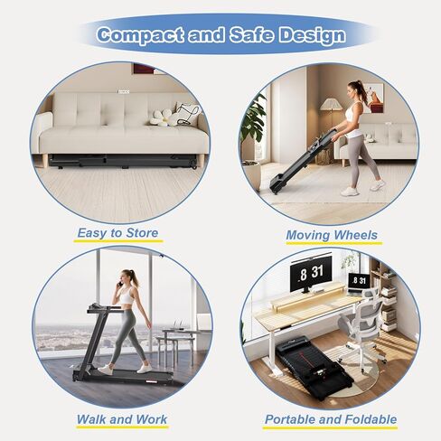 مطحنة Juturna للمنزل ، وسادة المشي مع شريط المقبض ، مطحنة قابلة للطي محمولة ، وسادة المشي 3.0 حصان مع سعة 300 رطل ، مطحنة قابلة للطي مع شاشة LED in Kuwait