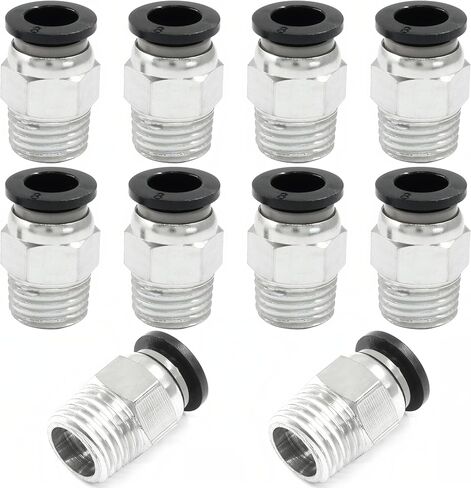 10 Pcs Push to Connect Fittings 8mm Tube OD x 1/4 Inch NPT Thread, Male Straight Pneumatic Air Hose Quick Connect Fittings in Saudi Arabia