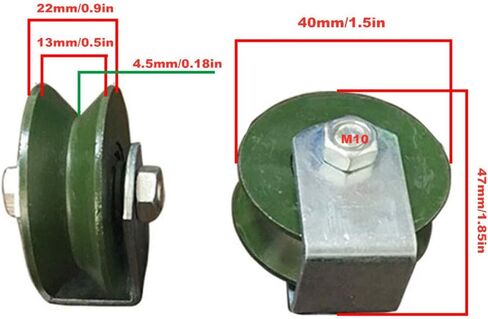 2 V-Groove Caster Wheels ، عجلات شديدة التحمل ، حلق من الحديد الزهر ، عجلة المسار ، المحمل المزدوج ، للآلات الصناعية ، الباب المنزلق ، بوابات متداول ، قضبان حبل الأسلاك (55 ملم) (40 مم) in Saudi Arabia