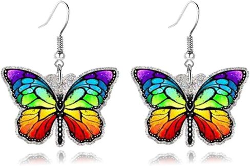 Colorful Acrylic Rainbow Earrings for Women Rainbow Gnome Earrings Cute Weird Earrings Funny Rainbows Ice Cream Ghost Mushroom Frog Dangle Earrings in Saudi Arabia
