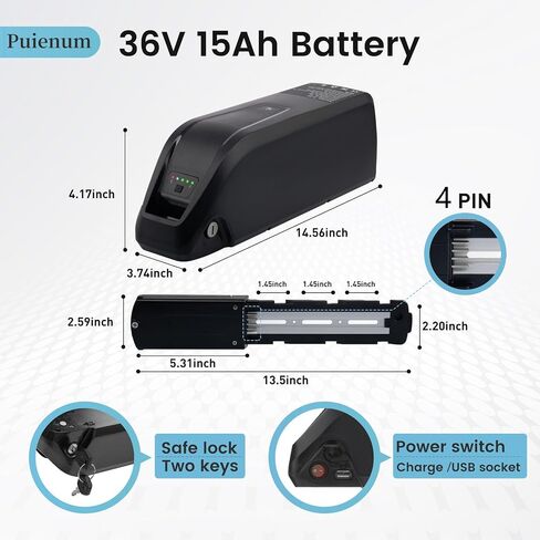 4Pin 48V 15Ah Ebike Battery,Battery 40A BMS Safety Protection with 5V USB Port for 48V Controller 0-500W 750W 1000W 1500W of Tricycle Road Bike Motor in Saudi Arabia