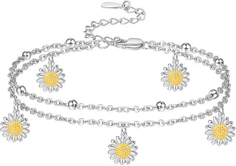 Palpitate Snowflake Anklet Bracelets for Women 925 Sterling Silver Snowflake Jewelry Gifts Christmas Birthday in Kuwait