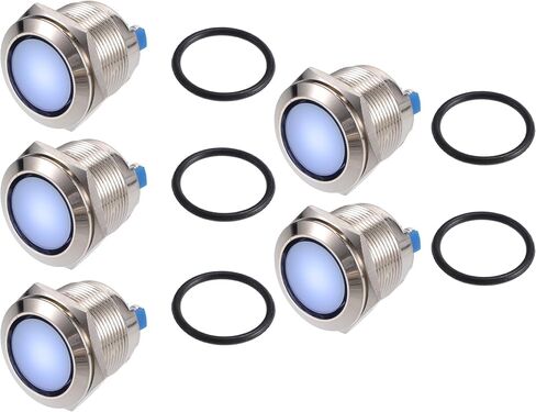 X AutoHaux 5 PCS مؤشر LED ضوء 12 مم 12 فولت AC DC قذيفة المعادن ماء مصباح إشارة داش لاندف in Saudi Arabia