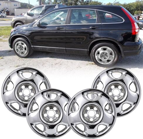 17" Glossy Black Wheel Skins (Set of 4) for 2007-2011 Honda CR-V, 17 inches ABS Wheel Covers Compatible with 07-11 CR-V Steel Wheels- Auto Tire Replacement Cap Cover 42700-SWA-A01 in Saudi Arabia